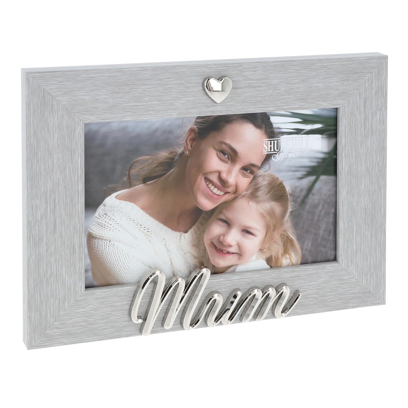 Shudehill Giftware Silver From The Heart Frame - Mum, Dad, Friends & More Designs (Mum)