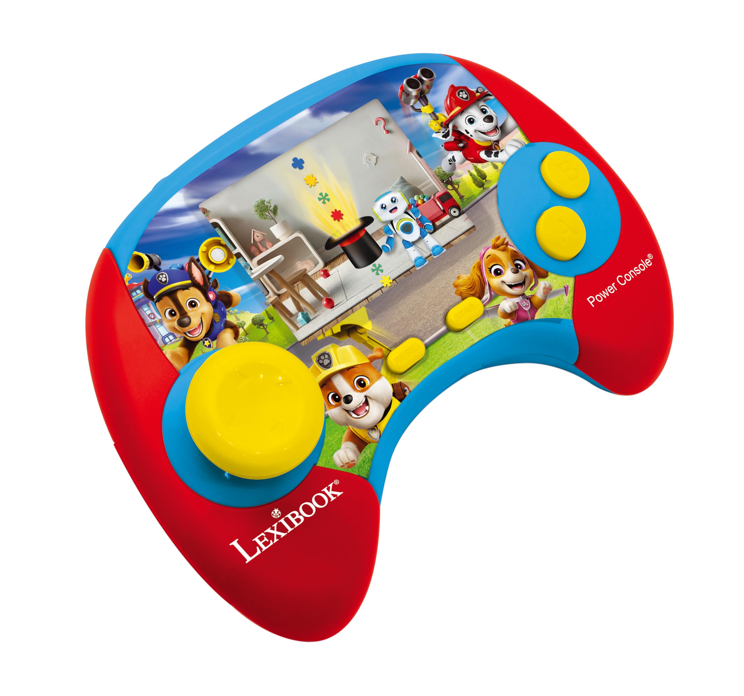 Lexibook, Power Console La Pat' Patrol - dwujęzyczna francuska/angielska konsola do gier edukacyjnych z 100 aktywnościami, JCG100PAi1LXB