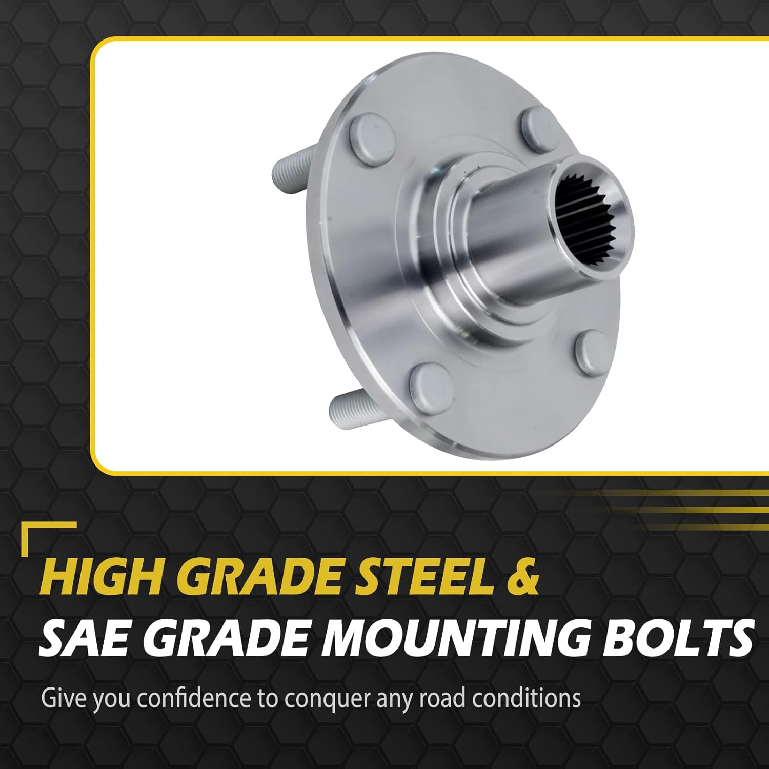4-Lug Front for 2000-2011 Ford Focus Wheel Bearing Hub w/ABS 2001 2002 2003 2004 2005 2006 2007 2008 2009 2010 Replacement Assembly Left Right Side 2PC 518510