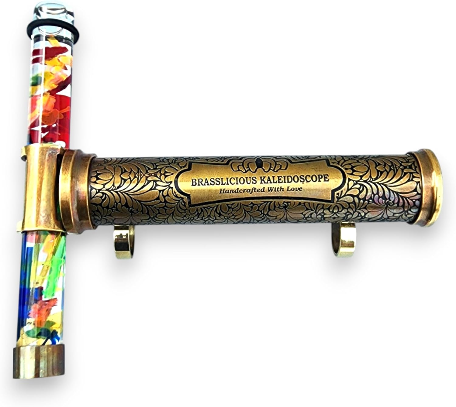 Handcrafted Brass Kaleidoscope with Rotating Colorful Oil Chamber – Vintage Design Optical Instrument for Adults | Brassicious Kaleidoscope – Unique Gift & Home Décor