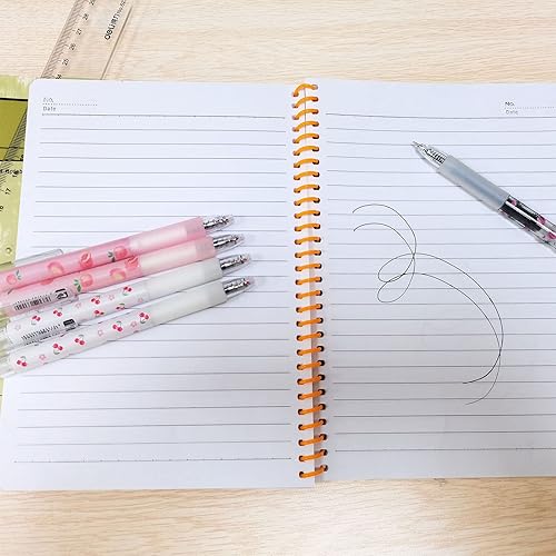 Miniatura 6 de PATIKIL Bolígrafos de gel negro, 20 varillas de flor transparente de punta fina con agarre suave negro, bola de rodillo de 0.020 in, bolígrafos de