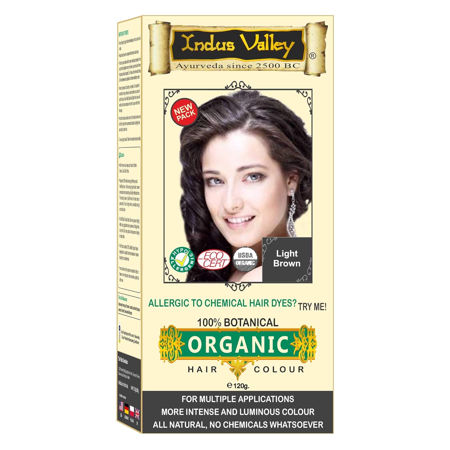 Indus Valley 100 Botanical 100 Organic Light Brown Hair