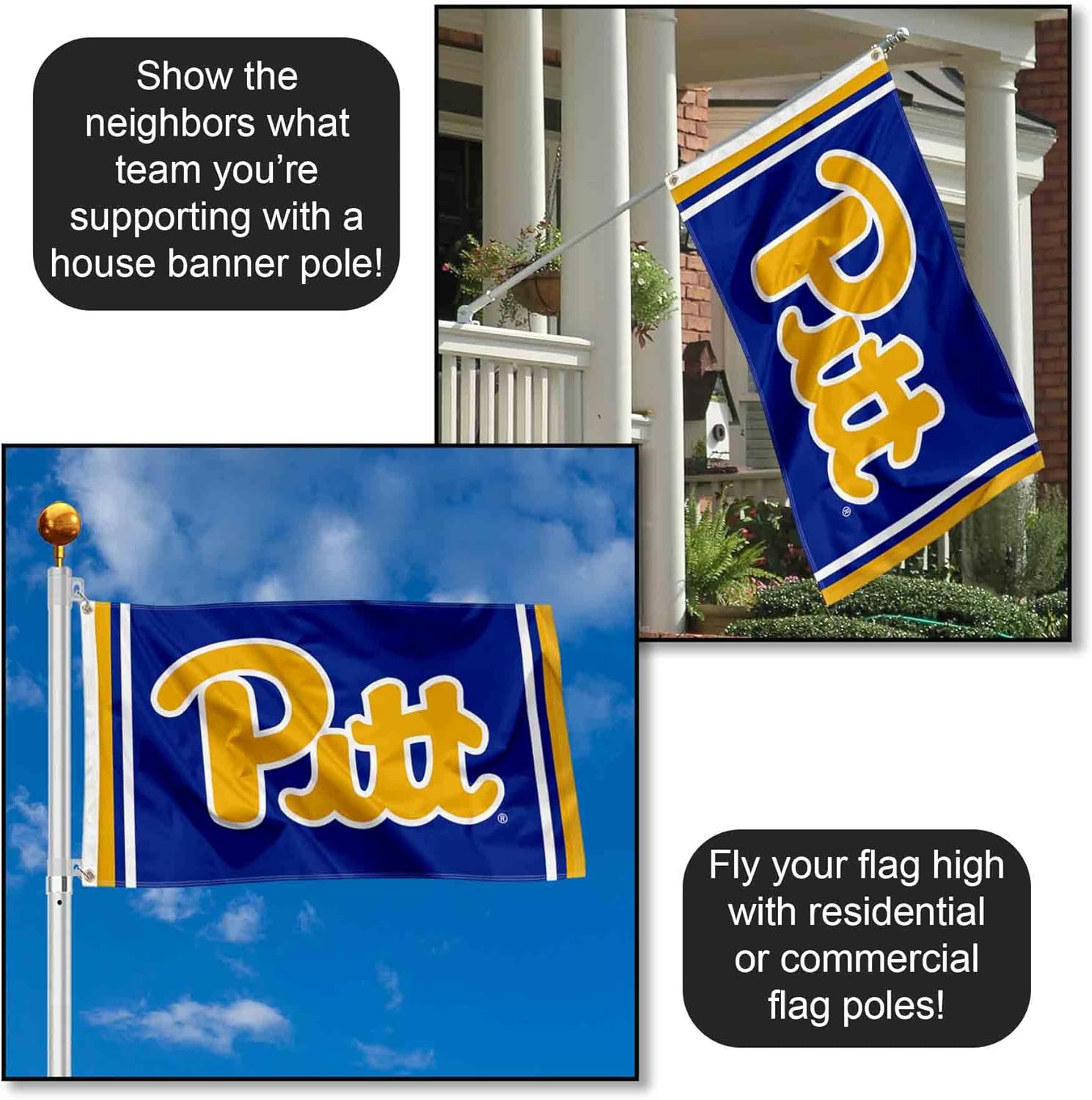 Pittsburgh Panthers Field Stripes Flag