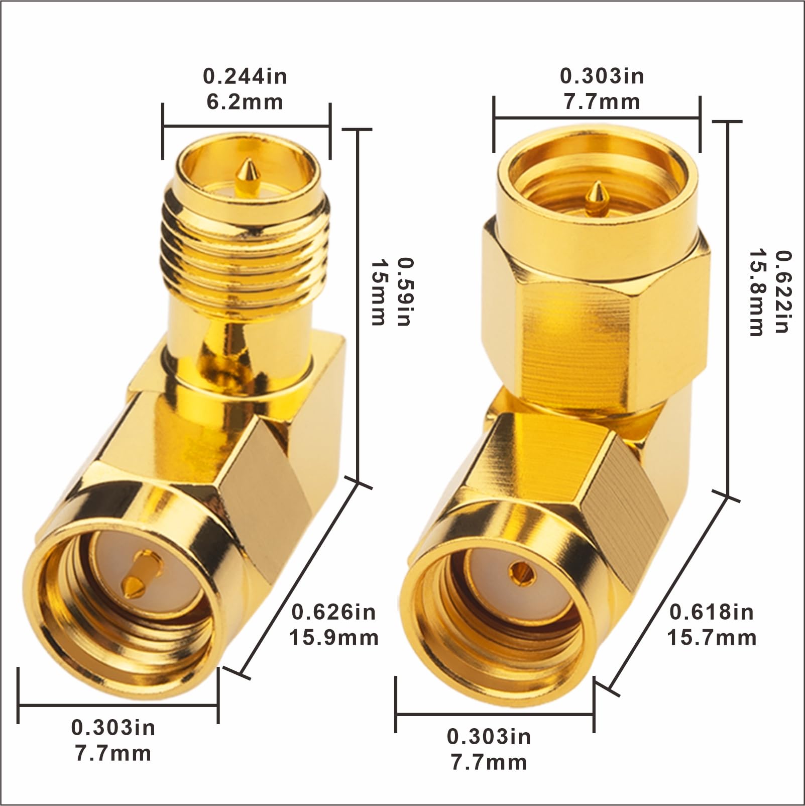 CABLEPELADO Adattatore Triplo T RP-SMA Maschio A 2 X RF RP-SMA - Foto 9