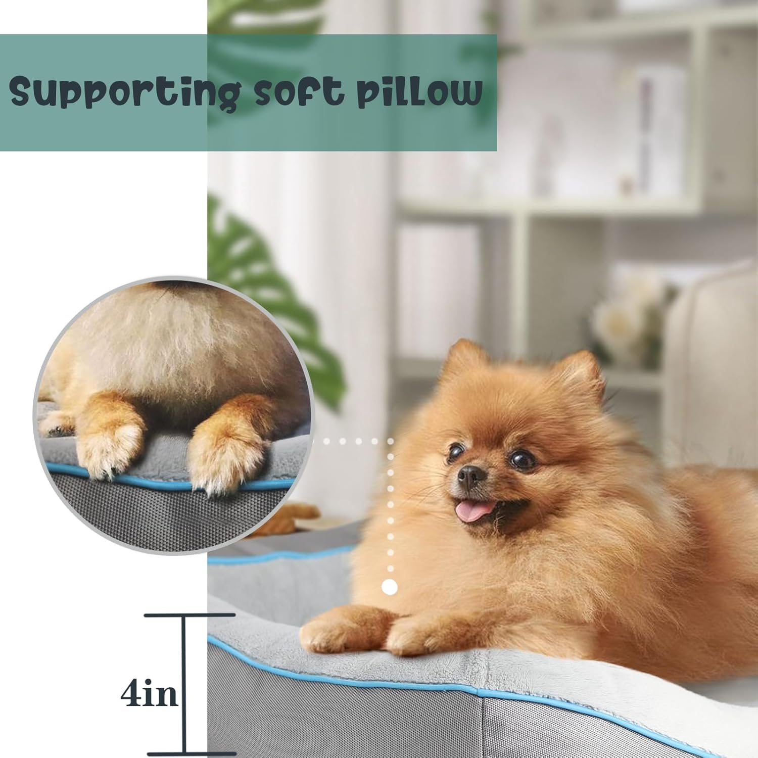 Orthopedic Dog Bed for Small Dogs,Waterproof Small Size Dog Sofa,Supportive Foam Pet Couch with Removable Cover,Non-Slip Bottom and Waterproof Lining,Machine Washable