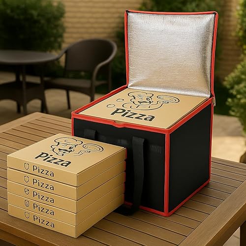 Miniatura 9 de Bodaon Bolsa de entrega de pizza aislada, 16 x 16 x 14 pulgadas, bolsas calentadoras de pizza para llevar caliente, bolsa de doordash, calentadores
