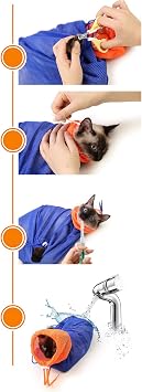 Cat Grooming Bag Puppy Dog Cleaning Polyester Soft Mesh Scratch & Biting Resisted for Bathing Injecting Examining Nail Trimming