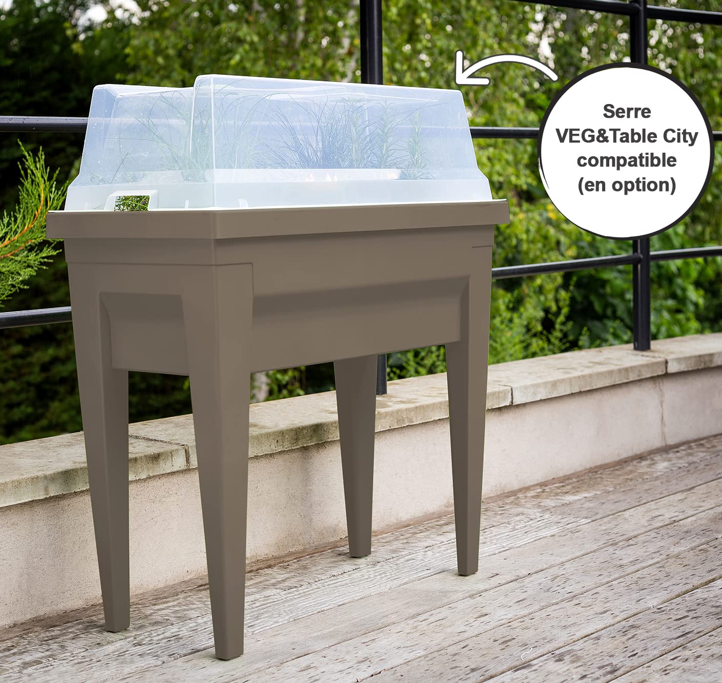 EDA Plastiques Contenedor para huerto urbano, Végétale City, 13923 BR,T CX4 76 x 38,5 x 68 cm