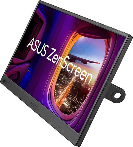 ASUS ZenScreen MB169CK Portable USB Monitor- 16 inch (15.6 inch viewable), Full HD, IPS, dual USB Type-C, mini-HDMI, Flicker Free, Blue Light Filter, Anti-glare surface, 360° kickstand - 2