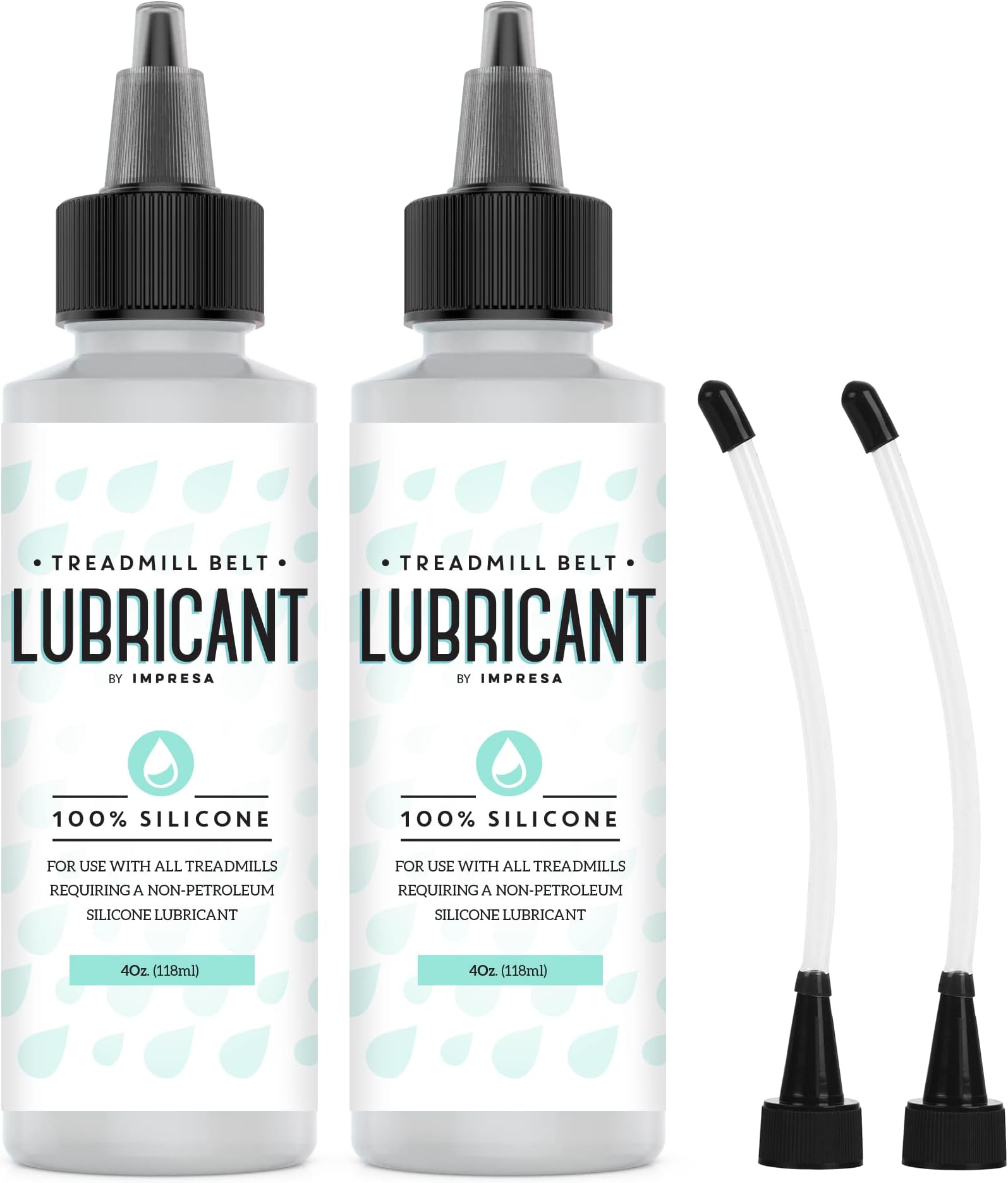 IMPRESA Silicone Treadmill Belt Lubricant - 2 Pack, 4 Fl Oz - Twist-Top Application for Liquid Silicone Lubricant - Noise Reduction for Treadmill Maintenance