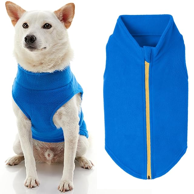 Foto 2 de 7 de Gooby Suéter de Forro Polar con Cremallera para Perro, Color Azul, 2XL