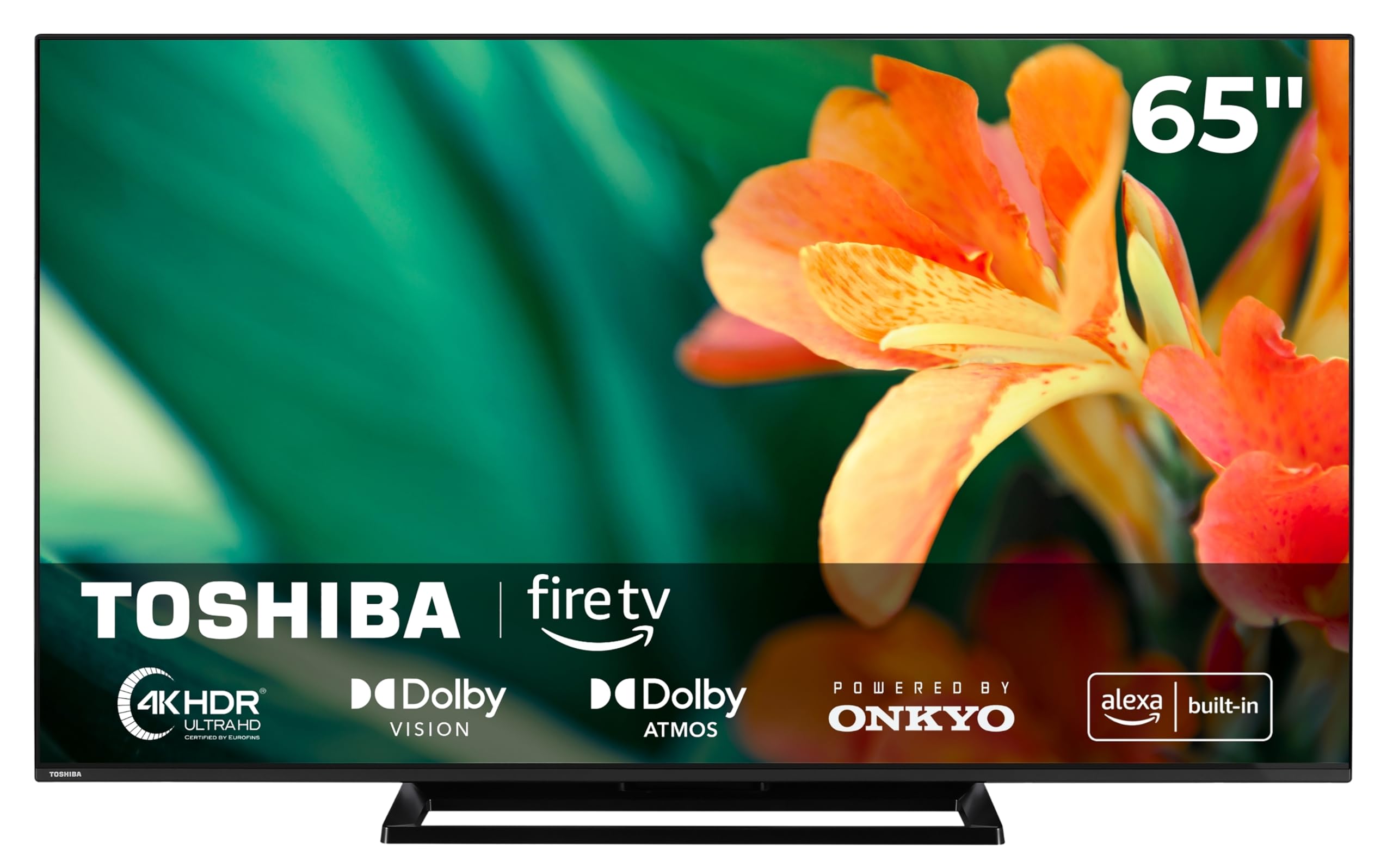Toshiba Fernseher 65 Zoll Smart TV Fire TV 4K UHD Fernseher Dolby Vision HDR & Dolby Atmos, Sound by Onkyo, Triple-Tuner, LED TV 65UF3F63DAR (2026)
