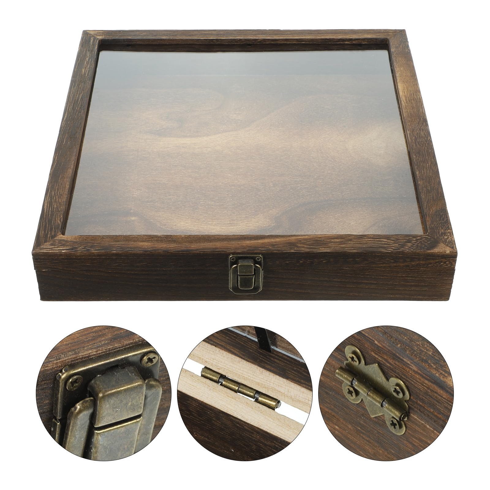 Gatuida Caja de Exhibición de Insectos de Madera Acrílica Portátil Estilo Retro y Tapa Plegable para Colgar en Pared y Almacenar Objetos Estilo