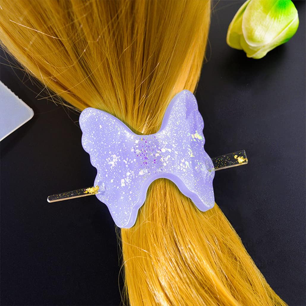 Hairpin Silicone Resin Mold DIY Hair Clip Silicone Molds Headdress Jewelry Hair Pin Decorative Epoxy Casting Mould for Girl Women 3D Handmade Craft Pendant Making Supplies (Geometric)