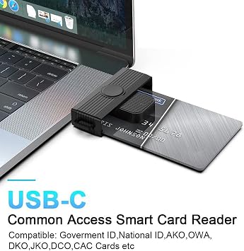 Type C Smart Card Reader Smart Card/SIM/ID/CAC Card Smart Card Reader Adapter for Android Mobile PC Computer