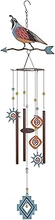 Sunset Vista Designs Southwest Collection 34-Inch Rustic Metal Wind Chime, Quail, 34.25" x 8.25" x 7.9"