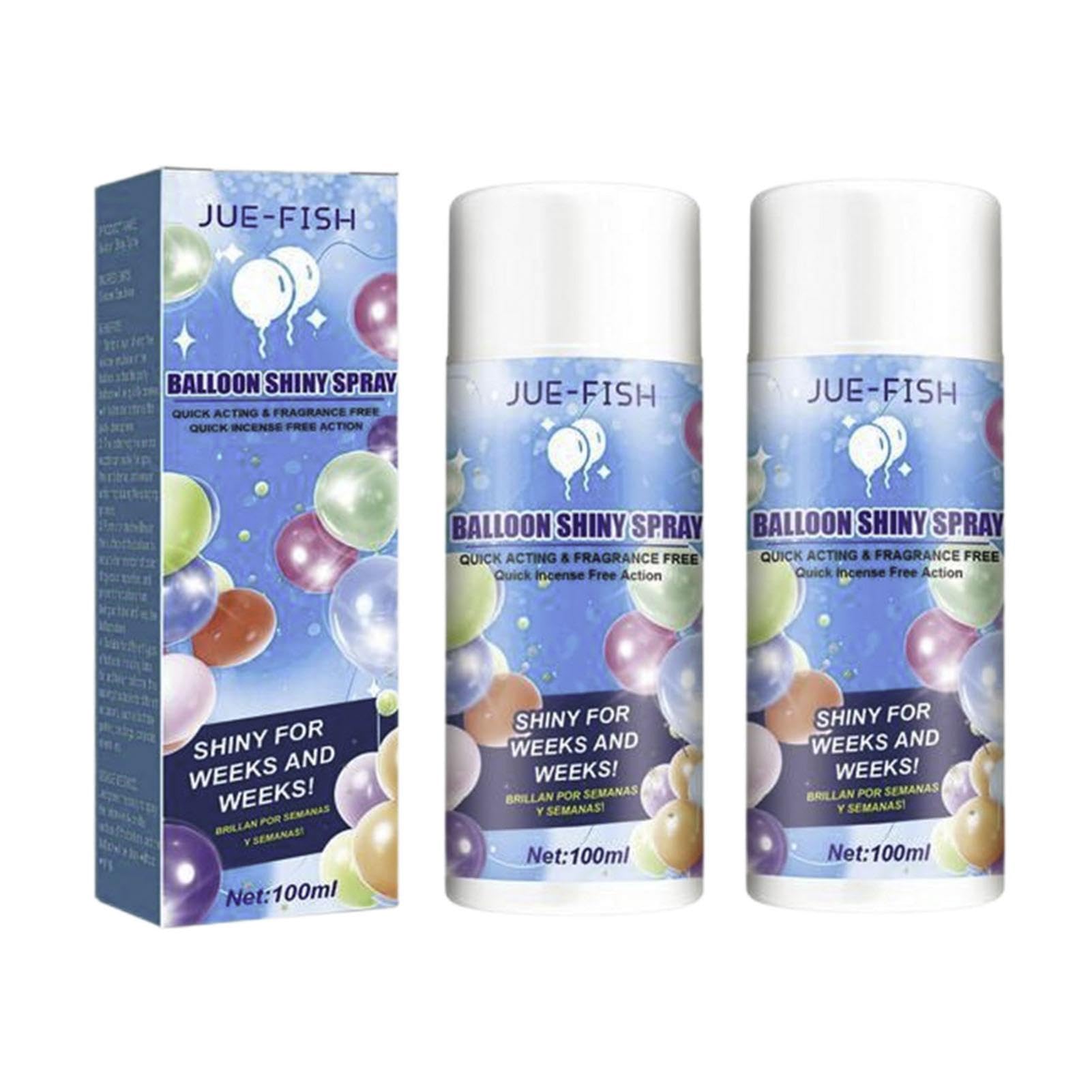 Balloon Shine Spray, 2 100ml Balloon Glitter Spray, Lasting and Shine Balloon Spray, Shiny Glow Balloons Spray, Balloon Brightener Spray, Precise Mist to Last and Shine, for Balloon Décor, Parties