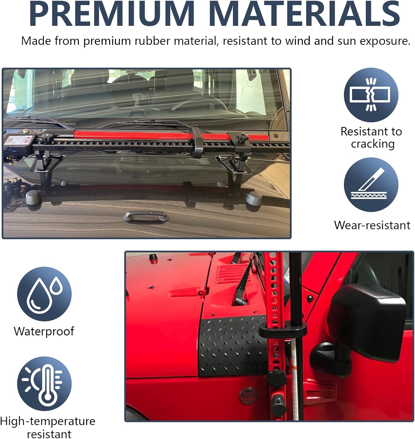Handle Keeper for Jacks, Rubber Jack Handle Bar Protector, Rust-Resistant & Sun-Resistant, Off Road Jack Mount for Holding High Lift Jacks in Place, Lifting Car Accessories