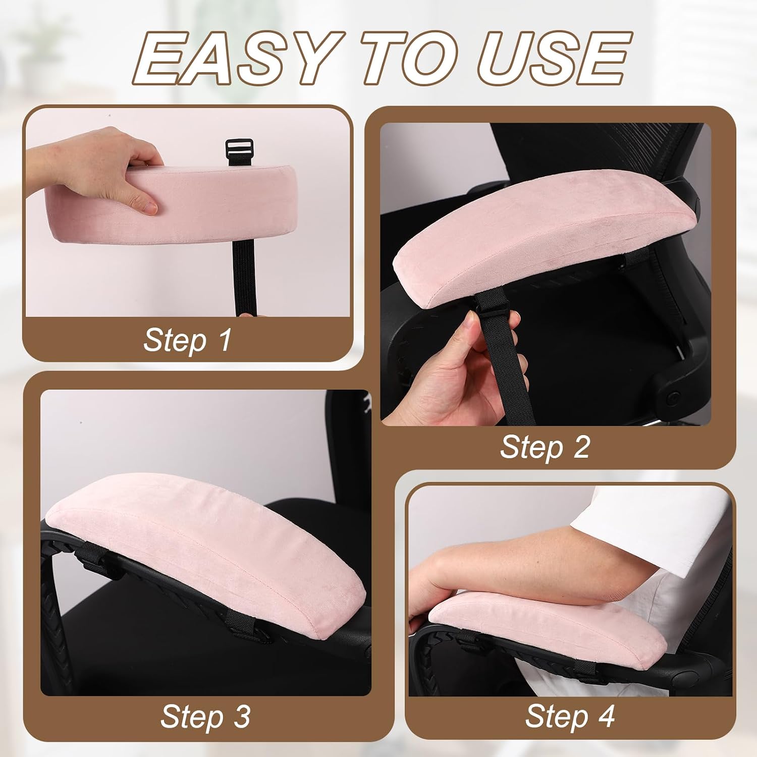 PATIKIL Office Chair Arm Pads, 1 Pair Office Chair Arm Cover Soft Office Chair Armrest Pads Elastic Memory Foam Cotton Removable Washable for Desk Computer Gaming, 30x8x5cm, Gray