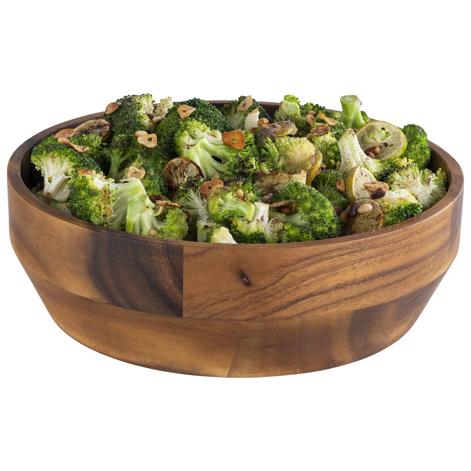 APS 796 - Cuenco de madera de acacia para aperitivos, fruta, ensalada, etc., 27 cm x 8,50 cm
