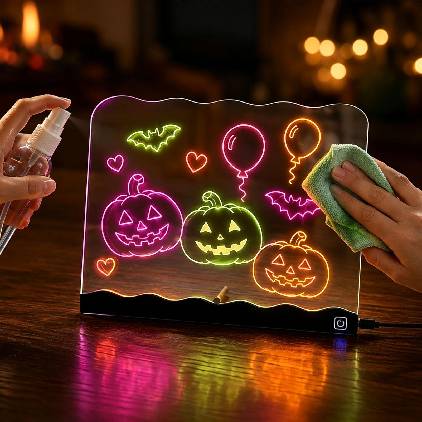Lavagna da disegno a LED per bambini, blocco da scrittura ricaricabile con pennarelli | Lavagna LED per bambini, ragazze, ragazzi, scuola, classe, casa, viaggi, auto, aereo