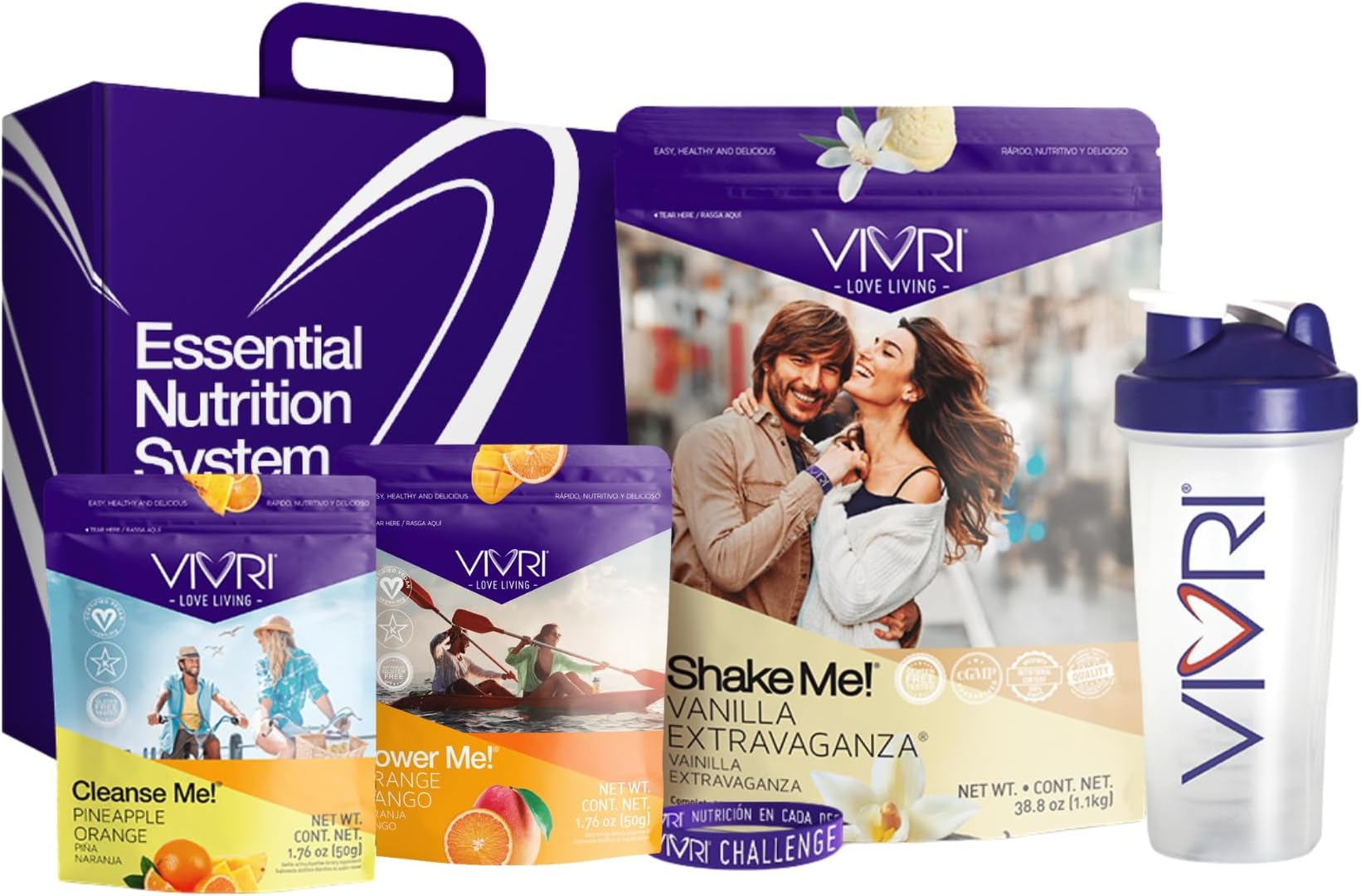 VIVRI 10 Day Challenge Kit | Shake Me! Vanilla Protein Powder & Meal Replacement Shake | Power Me! Orange Mango | Cleanse Me! Pineapple Orange Detox Cleanse | 21g Protein | 23 Vitamins & Minerals