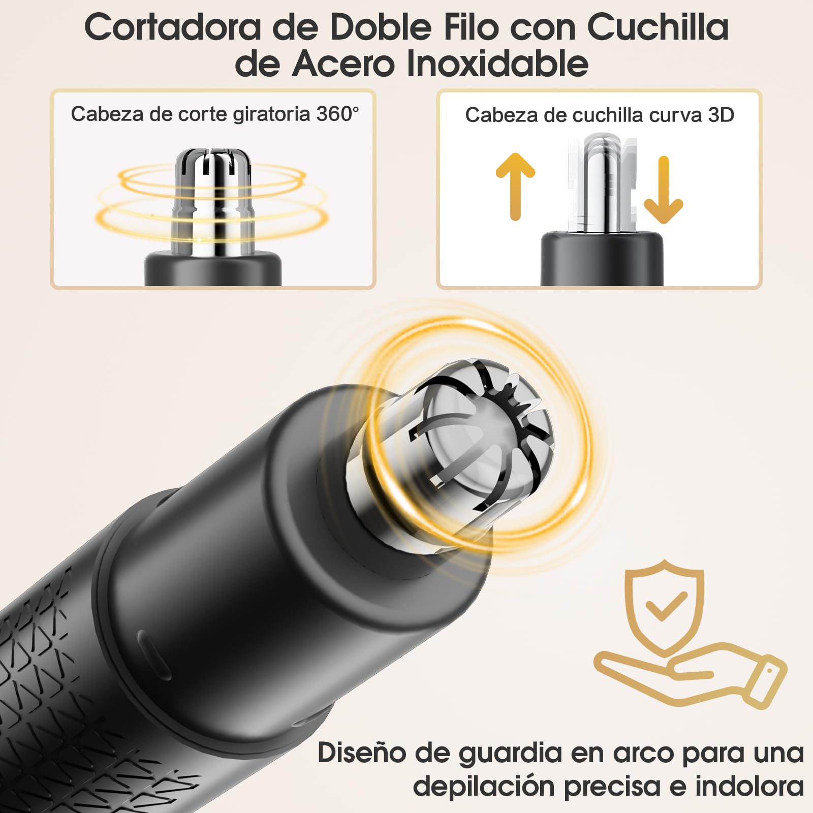Otoscopio y Cortapelos Nariz 2 en 1 Kit, Limpiador de Oidos Cera con Camara 1080P HD Wifi, Eliminar Cera del Oído y Recortar el Vello Nasal Compatible iOS y Android