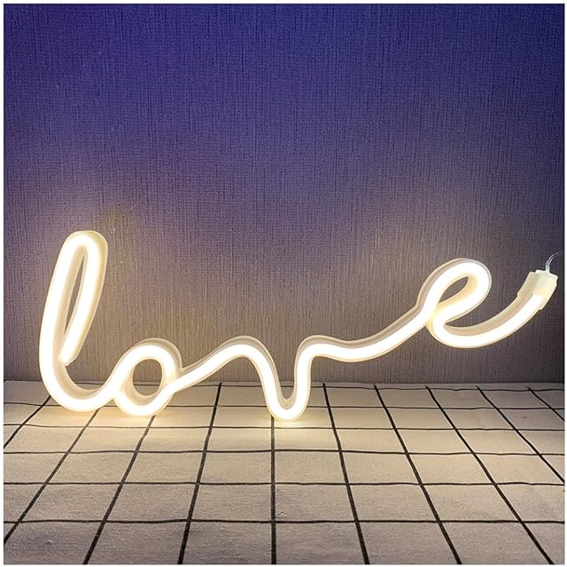 ENUOLI Neon Lights Sign Neon Night Light USB/Battery Powered LED Neon Lights Sign Neon Art Love Signs Light Neon Night Lamp Neon Lights for Walls Light up Bedroom Wending Birthday Party Bar