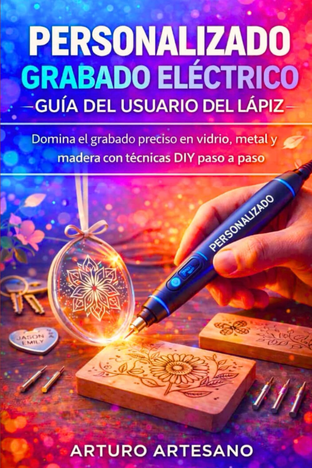 PERSONALIZADO GRABADO ELÉCTRICO GUÍA DEL USUARIO DEL LÁPIZ: Domina el grabado preciso en vidrio, metal y madera con técnicas DIY paso a paso