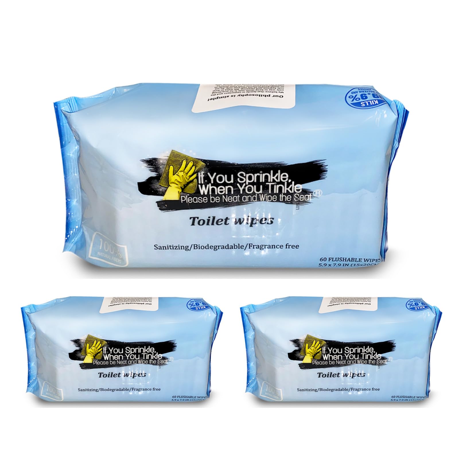 3 Pack Refill Pack Toilet Seat Wipes