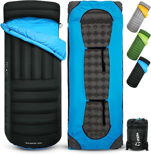 ATEPA Ultralight Down Sleeping Bag, 650FP Recycled, 3-Season, Black