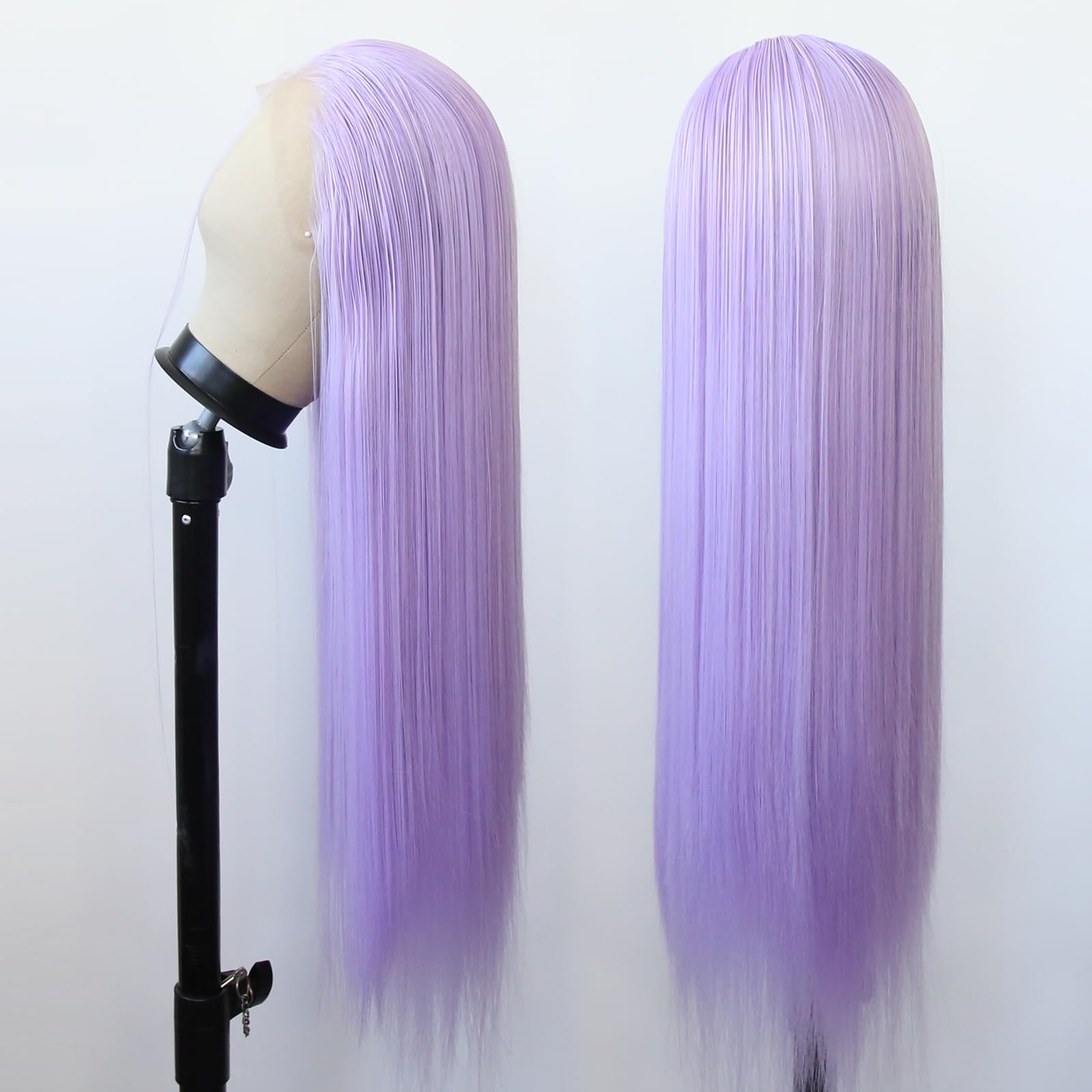 Amazon.com : BTWTRY Light Purple Wig Long Straight Lavender 