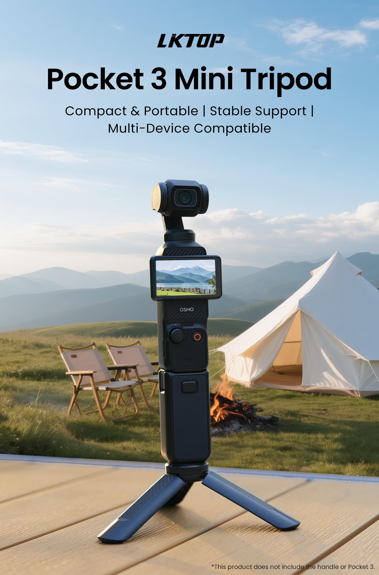 Amazon | OSMO Mini 三脚 DJI OSMO Pocket 3用 ブラック | LUCKYBIRD
