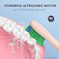 Vista 4 de ARISSON Cepillo de dientes eléctrico Sonic para adultos y niños, cepillo de dientes eléctrico de 40,000 VPM, cepillos de dientes eléctricos
