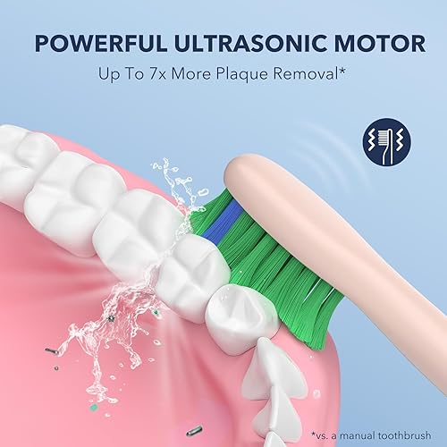 Miniatura 4 de ARISSON Cepillo de dientes eléctrico Sonic para adultos y niños, cepillo de dientes eléctrico de 40,000 VPM, cepillos de dientes eléctricos