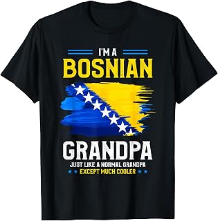 Bosnian Grandpa Bosnia and Herzegovina Flag Grandfather T-Shirt