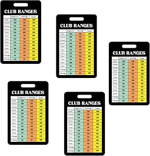 5X Golf Club Range Chart Cards Distance Cards Essentials Tools Easy Carry Range Estimation Cheat for Men and Women