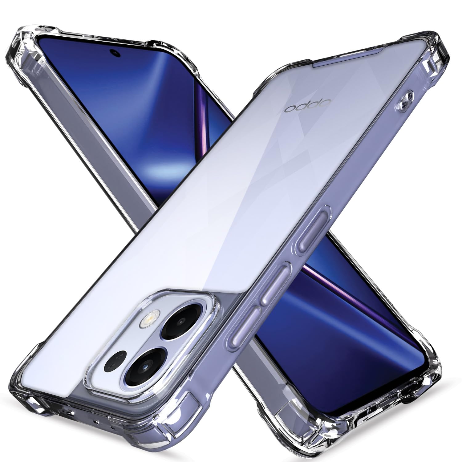 Amazon Basics Back Cover for Oppo K13 5G PC + TPU Clear Transparent Raised Edges Shockproof Protective Phone Bumper Case(Transparent)