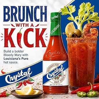 Crystal Original Hot Sauce with Recipe Card, 12 oz - Pack of 2 | Two 12 oz bottles of Crystal Original Hot Sauce bundled with a recipe card.