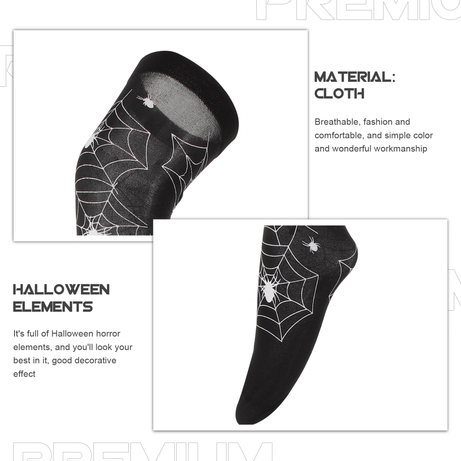 9paare Halloween-kostüm-strümpfe Mit - - -kniestrümpfe Für Partys Und Cosplay Bequeme Lange Socken Für Gruselige Auftritte Und Festliche Anlässe