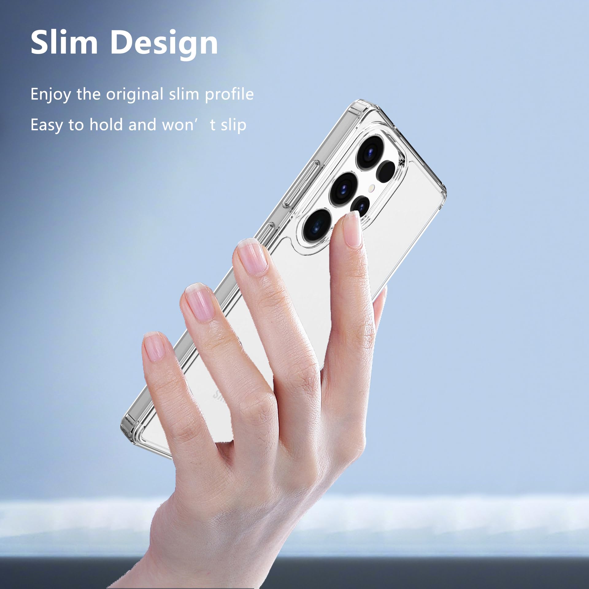 Przezroczyste etui do Samsunga Galaxy S25 Ultra, S25 Ultra, z ochraniaczami ekranu, odporne na wstrząsy, z tworzywa TPU, twardy tył PC, nie żółknie, smukłe etui do Samsung S25 Ultra 5G