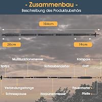 Golden Bird Túrabot 12 az 1-ben Multifunkcionális Állítható Alumínium Túlélő Bot Késsel Túrázás Hegymászás Kempingezés 4