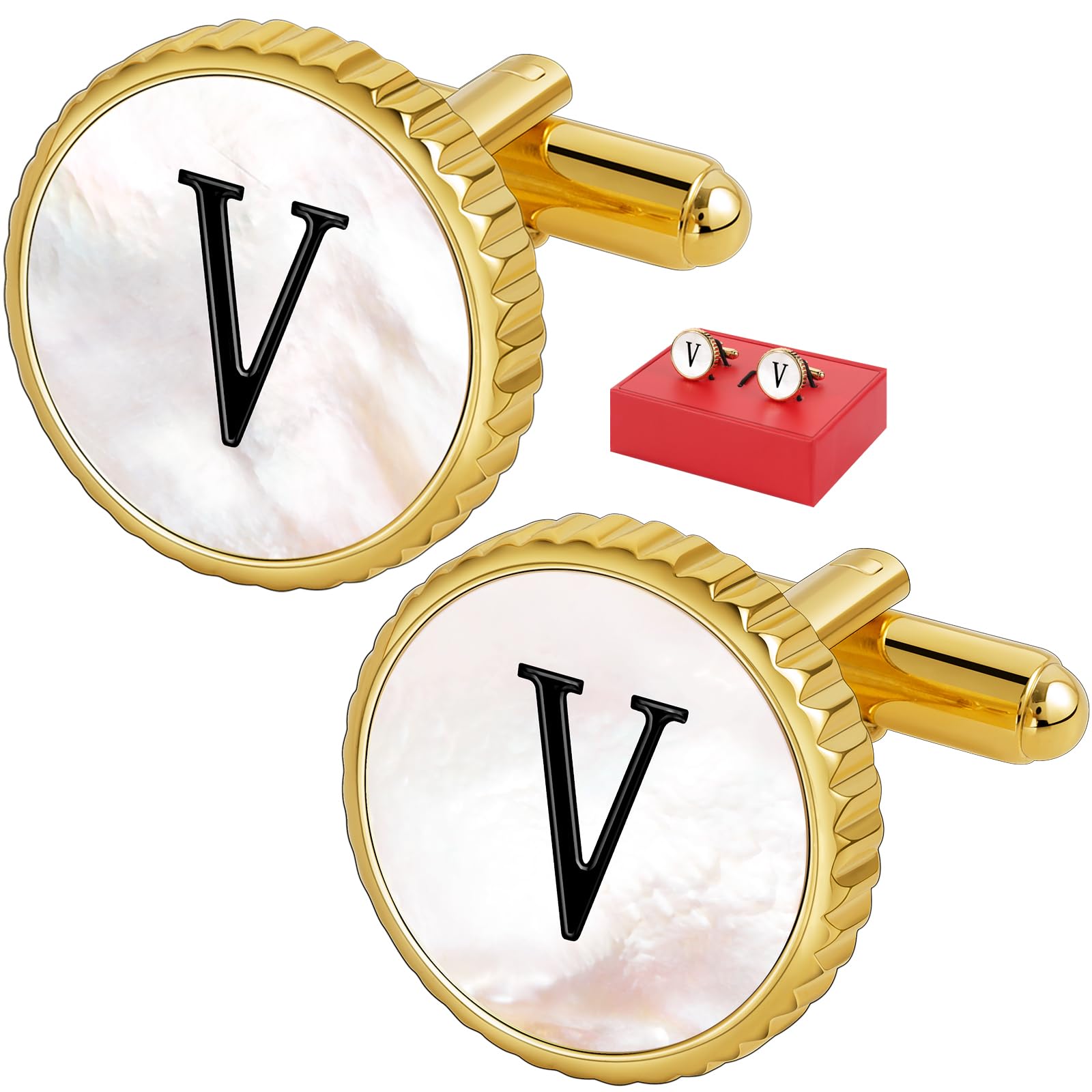 Cuff Links Mens Golden Silver Gunmetal Black, Cufflinks for Men Custom Initial Personalized Mother Of Pearl Mens Cufflink for Shirt Golden Silver Gunmetal Black Cuff Link Shirt for Wedding