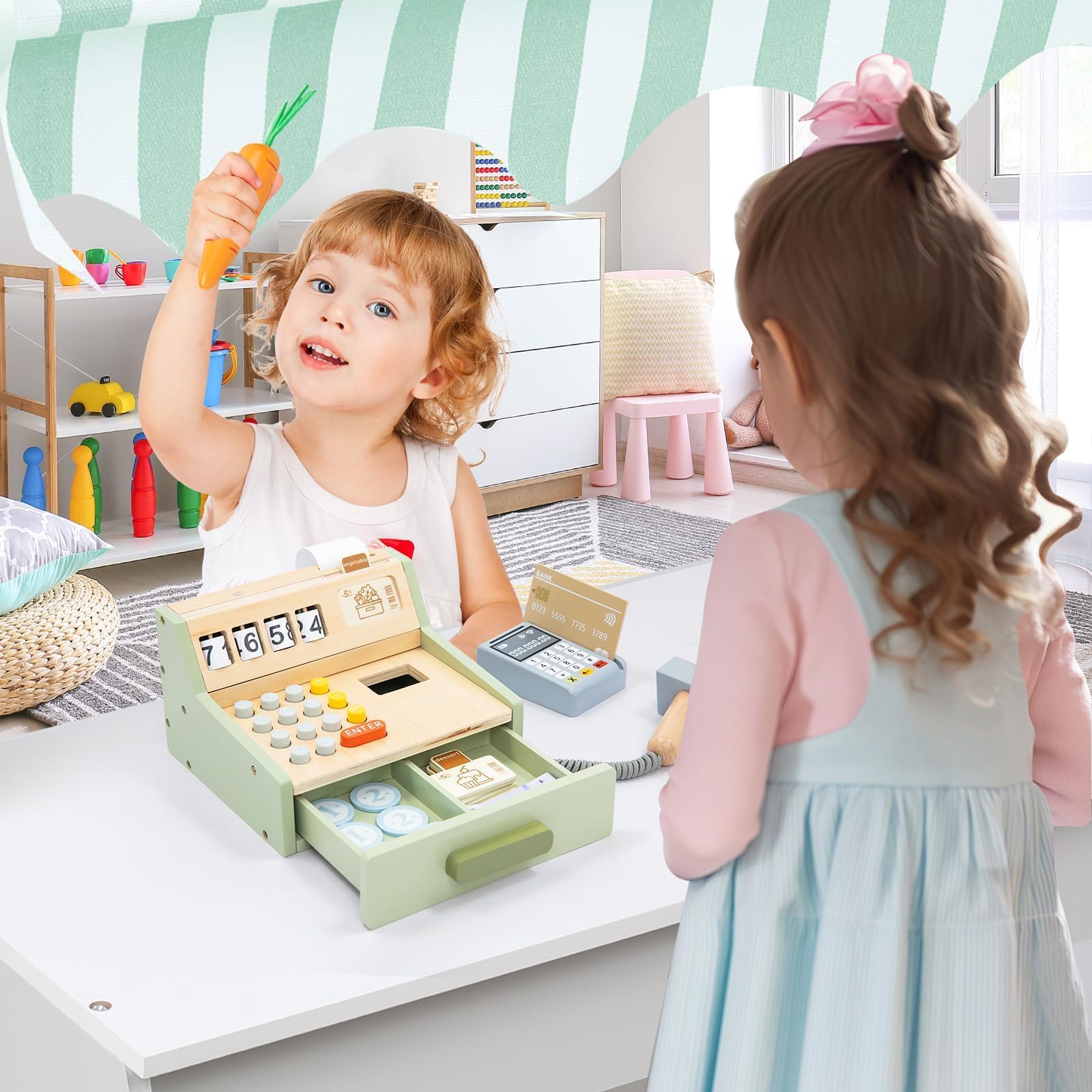 Registratore di cassa in legno per bambini