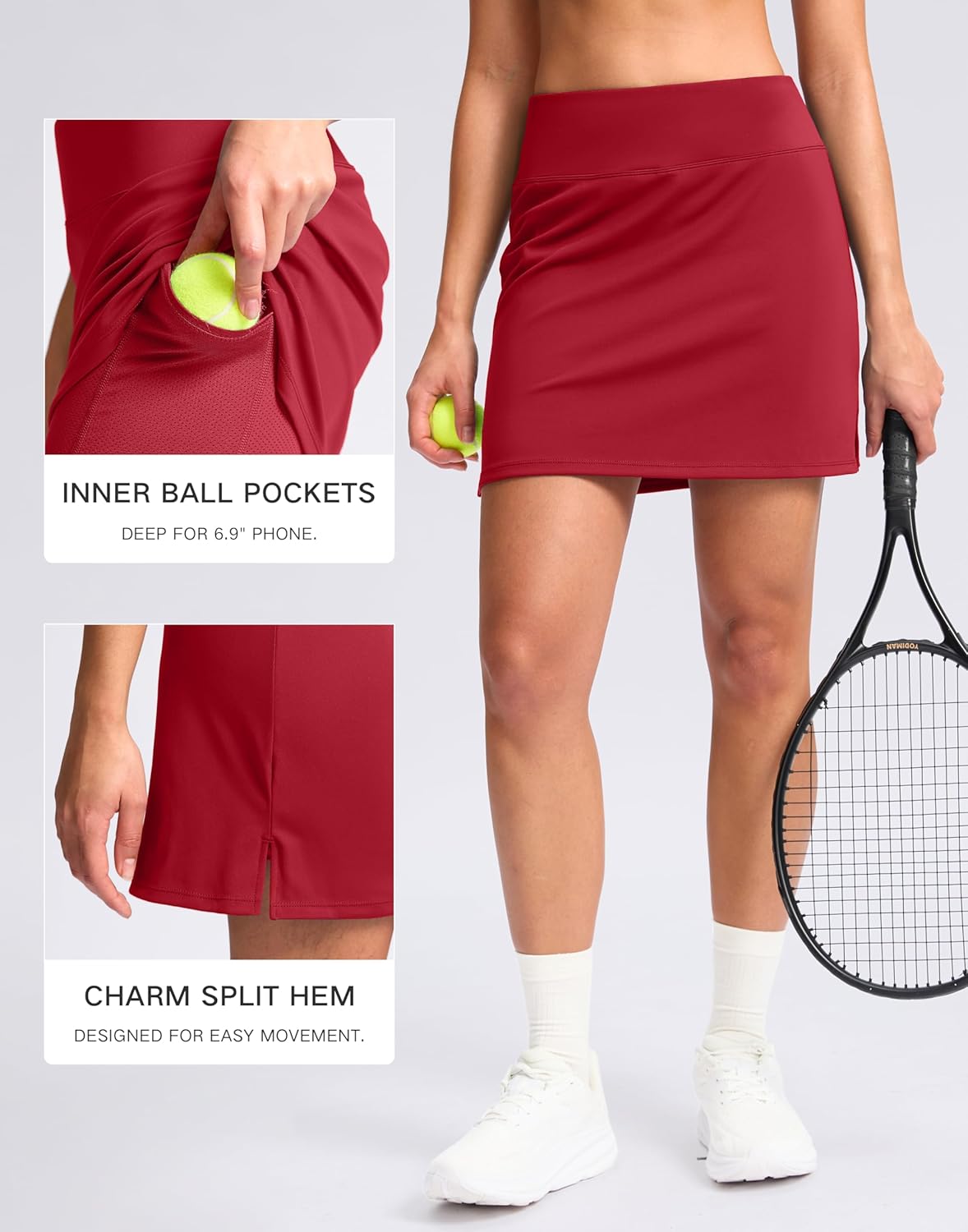 SANTINY 16" Skorts for Women with 2 Pockets High Waisted A Line Pickleball Golf Skort Casual Athletic Tennis Skirt - Image 4