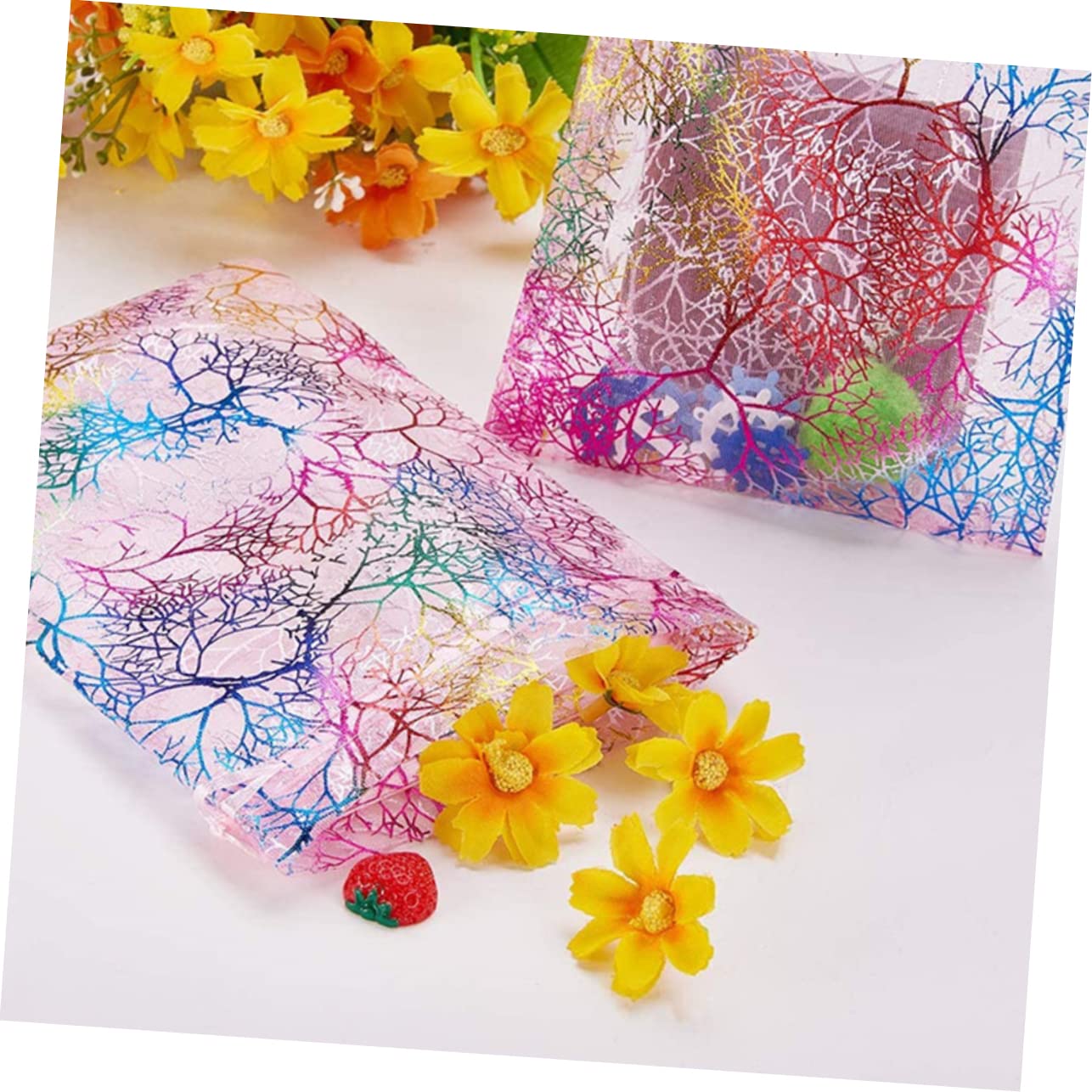 FRCOLOR 200 Piezas Bolso Hilo Coral Bolsa De Galletas Navideñas Bolsas De Bolsas Transparentes Para Galletas Navidad Bolsos De Mano Bolsa De Navidad Bolsas De Dulces De Tela