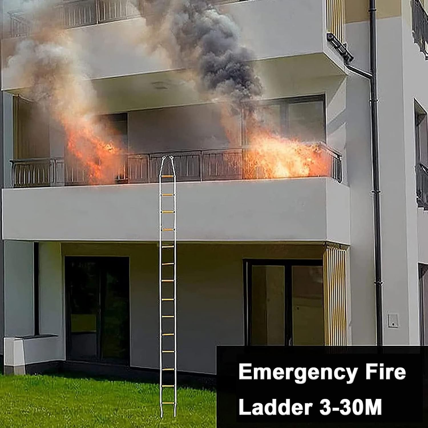 Rope Ladder,Safety Ladder Fire Escape Rope Ladder,Safety Ladder Emergency Fire Escape Ladders/26Ft/8M