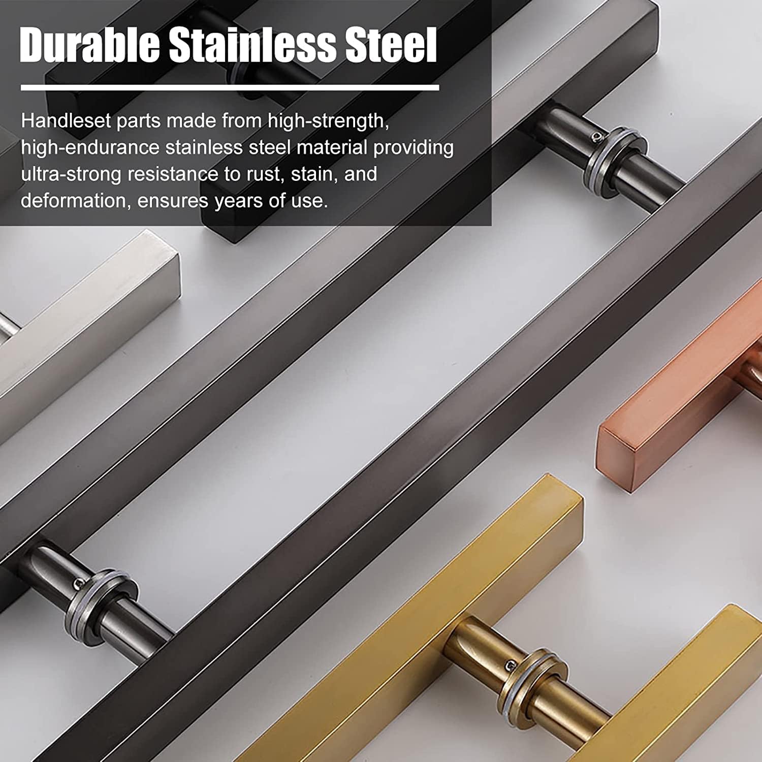 Pull Push Shower Kitchen Door Pulls Modern Push Pull Bar Handle,Double Sided Push Pull Modern Door Handle with Accessories,Sliding Gate Handle for Barn/Office/Glass/Door,Rustproof Handle Set,Length 50