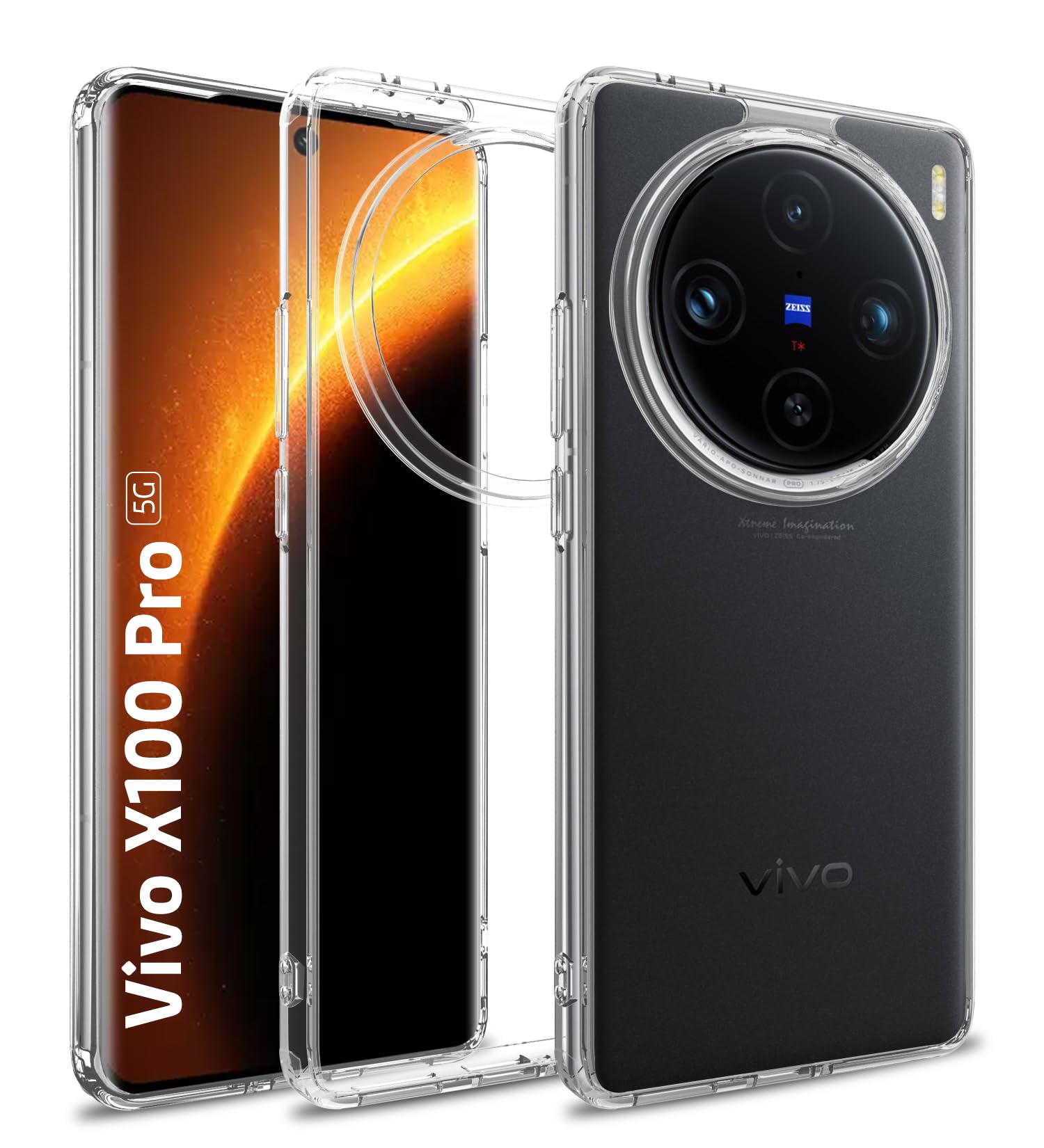 Golden Sand for Vivo X100 Pro 5G Back Case Cover - Ice Crystal Hybrid Shockproof Back Cover, Transparent PC Military Grade TPU, Crystal Clear (B0CSSTZH3W) Amazon Price History, Amazon Price Tracker
