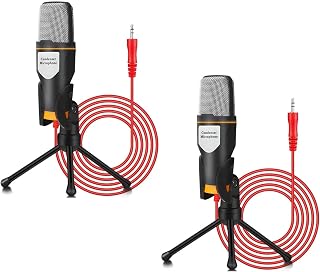 Techking Buy ONE GET ONE Universal Wired Condenser Microphone with Holder Stand for Recording, Streaming, Podcast Mics, St... Price In India